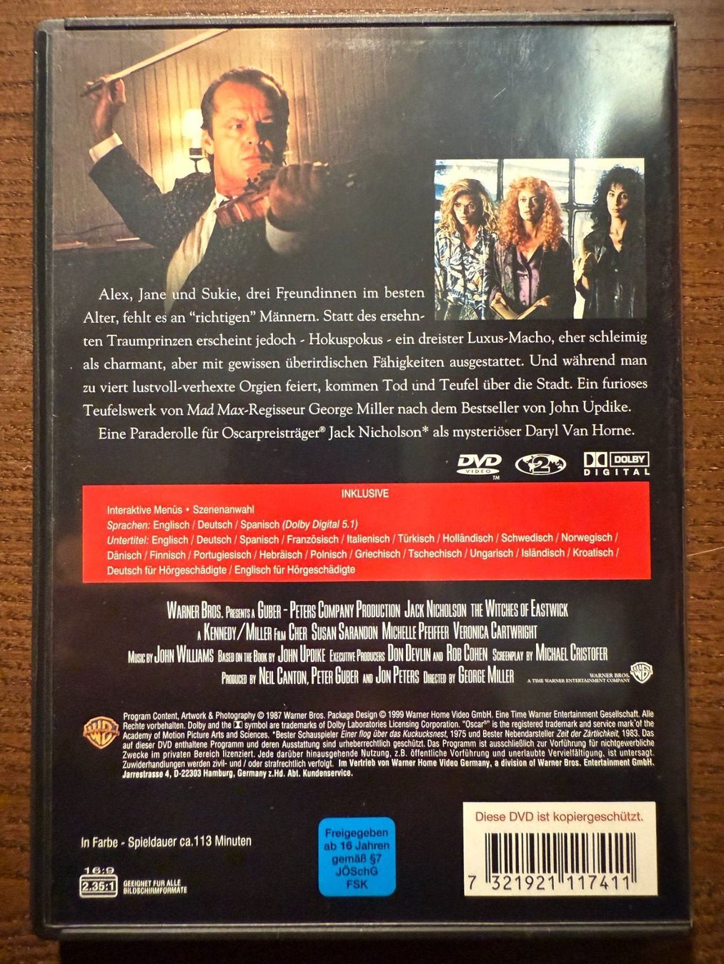 Tutti i DVDs: Die Hexen von Eastwick – Usato da Zürich venduto da FilmFreunde 1