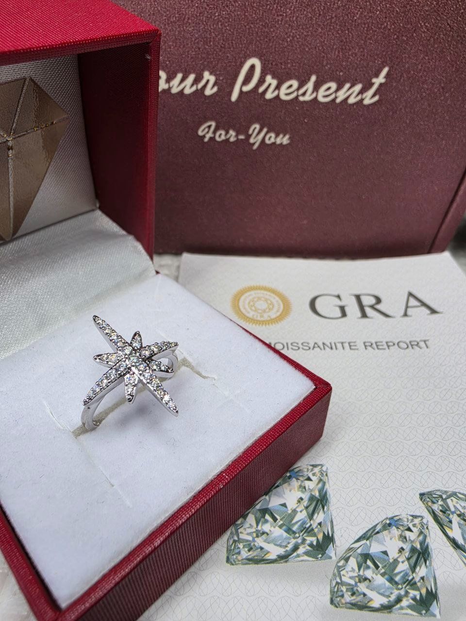 Anelli: Bague argent avec diamants de moissanite GRA – Nuovo e nell'imballaggio originale da Reconvilier venduto da Tsma67 5