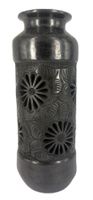 Vase « Floral » artisanal en argile noire d’Oaxaca