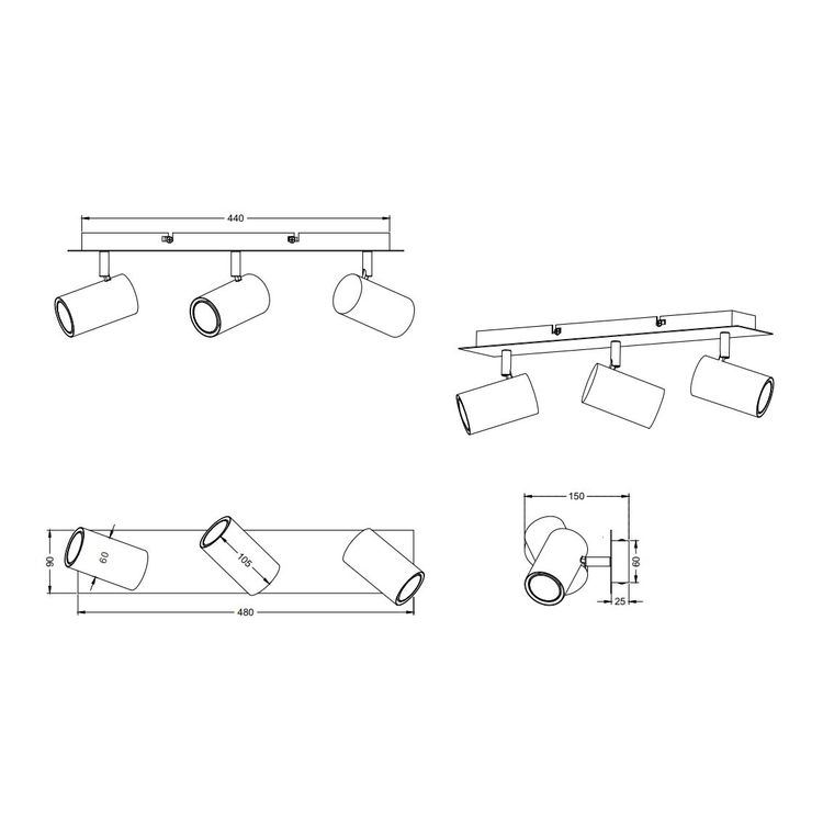 Lampes: Deckenleuchte, Weiss, 3 Spots – Neuf (Voir description) à Kreuzlingen par Smart-Light 4