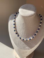 Echte Lapislazuli-Perlenkette