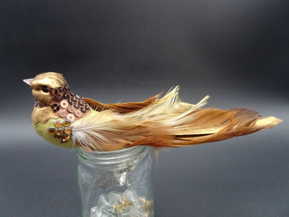 5 Stck Deko Vgel Mit Feder Und Clip - Realistische Vogel Dekoration Fr  Hochzeit, Ostern, Weihnachten & Partys Hochzeit Dekoration Vgel