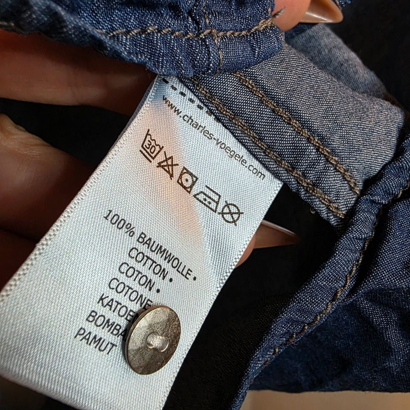 Camicette: Charles Vögele Jeansbluse 100% Baumwolle Gr. 46 – Usato da Wald ZH venduto da CapLux 6
