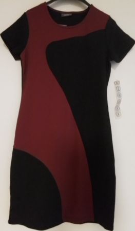 Kleid / Gr. S / dunkelrot/schwarz NEU
