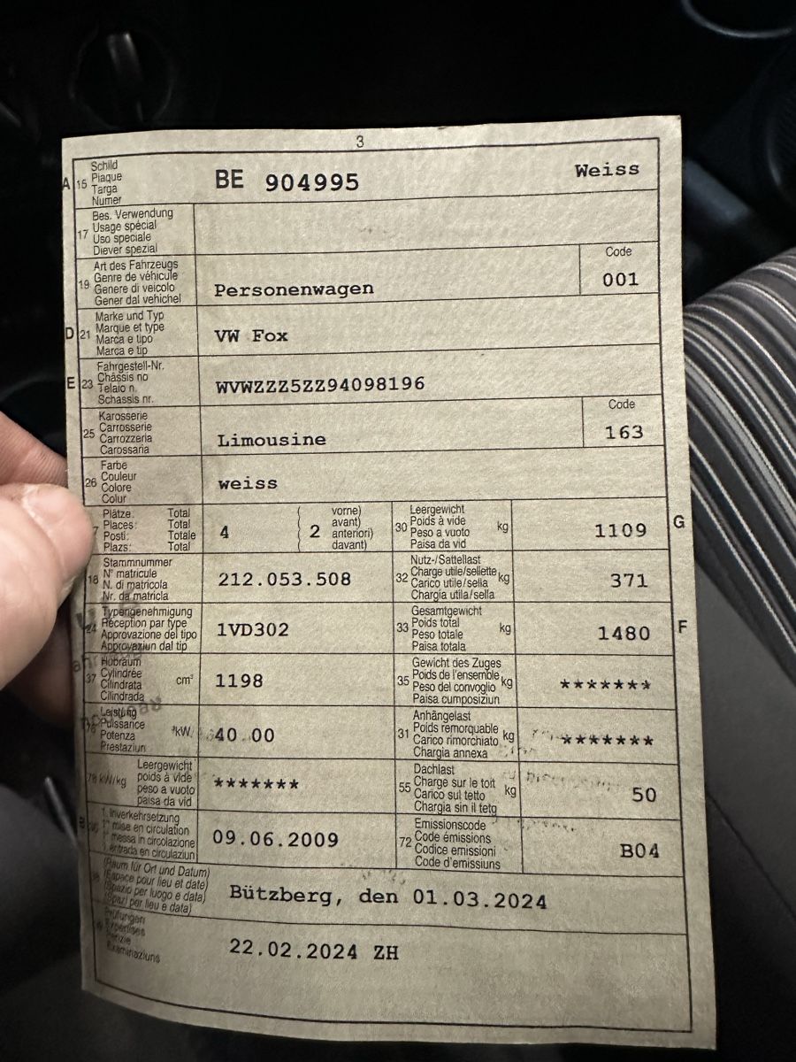 VW Automobili: VW Fox 1.2 – Difettoso da Safenwil venduto da san_b5l9 6