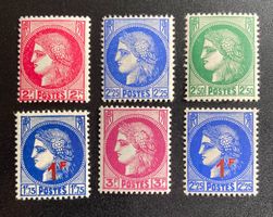 Frankreich, Ceres (1938-1942), 6 Werte (*, mit Falz)