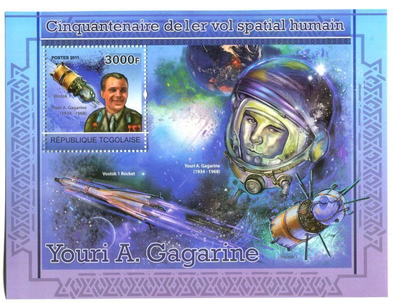 Tutti i francobolli: Block "Raumfahrt. Juri Gagarin". Togo. – Nuovo e nell'imballaggio originale da Basel venduto da Butsch5