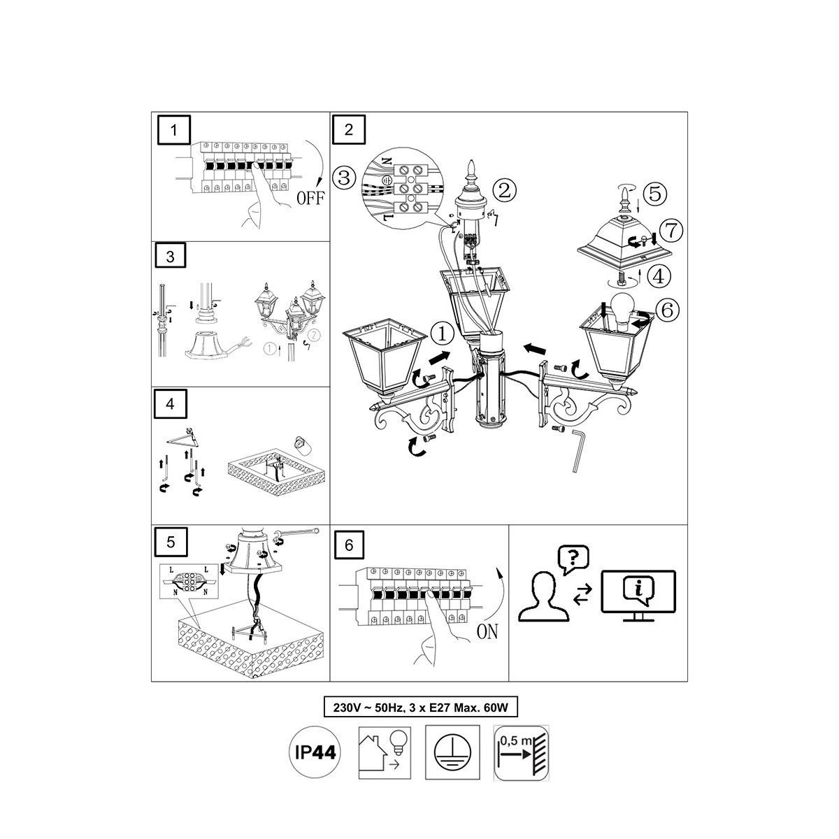 Lampade: Aussen Stehleuchte, Laterne, 200 cm Höhe – Nuovo (secondo la descrizione) da Kreuzlingen venduto da Smart-Light 6