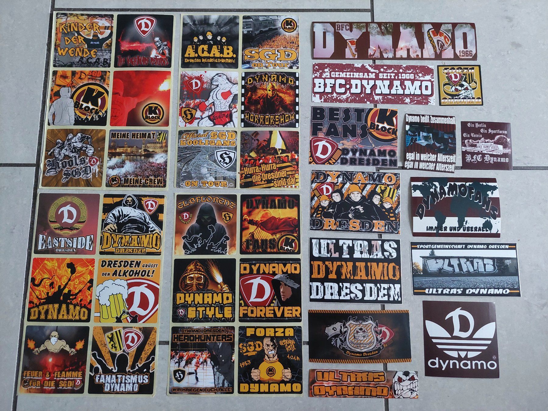 Aufkleber: FAN STICKER 38 STK. - DYNAMO DRESDEN! – Gebraucht aus Spiegel b. Bern von