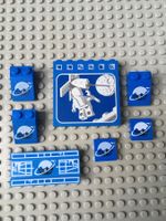 7 bedruckte LEGO Raumschiff Bausteine, Topzustand