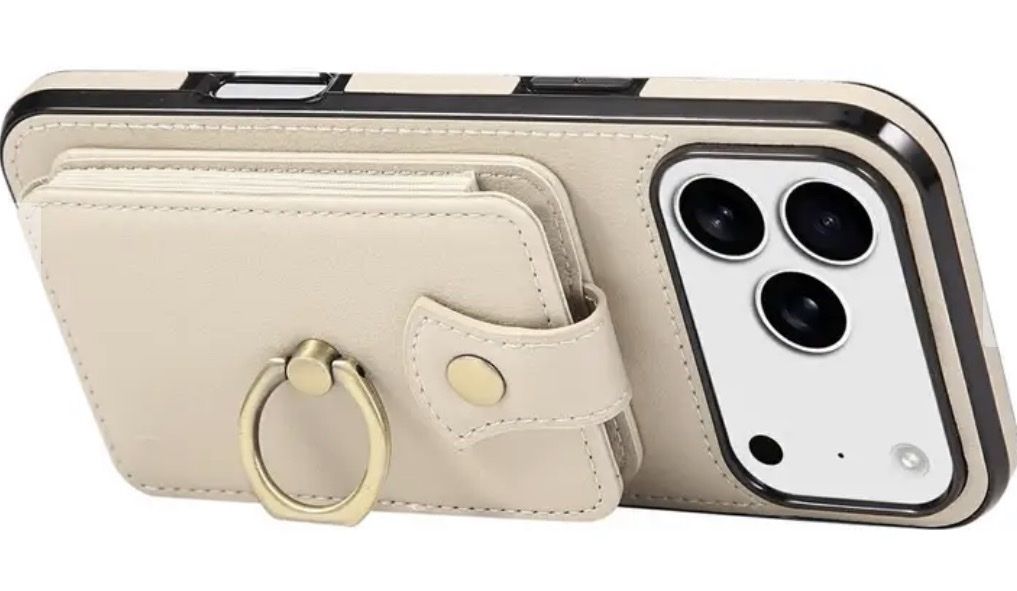 Apple Handys / Smartphones: Smartphone Hülle mit Kartenfach und Ring beige neu – Neu und originalverpackt aus Schiers von Jasi-83