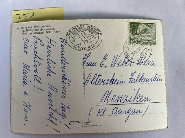 Cartoline postali: alte Ansichtskarte Grimselsee Bus, 1953 – Usato da Niederwil AG venduto da dahu75 1