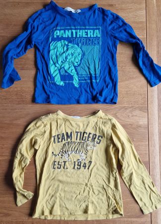 2 Langarmshirts H&M Gr.98/104 mit Tiger Motiv