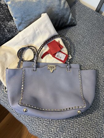 Valentino Garavani - Rockstud Shopper Leder blau