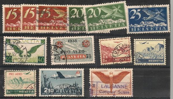 Tutti i francobolli: Los 13 Marken mit F4y+F11 gest. – Usato da Lausanne venduto da Whorvath