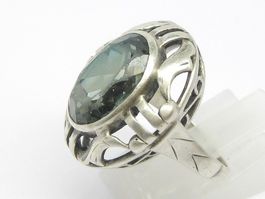 Antik Ring Silber 800 835 Turmalin synthetisch Gr. 58