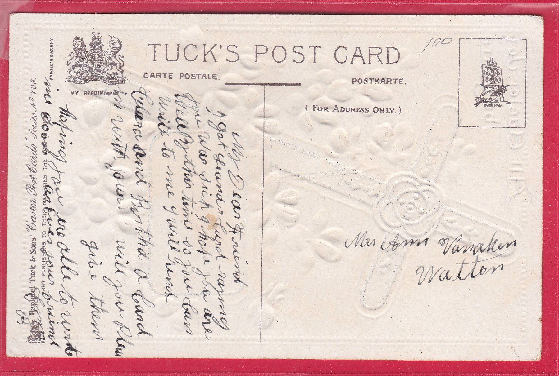 Cartoline postali: PRÄGEKARTE, ALL EASTER JOY BE YOURS – Usato da Oberrieden venduto da Gebirgsstelze 1