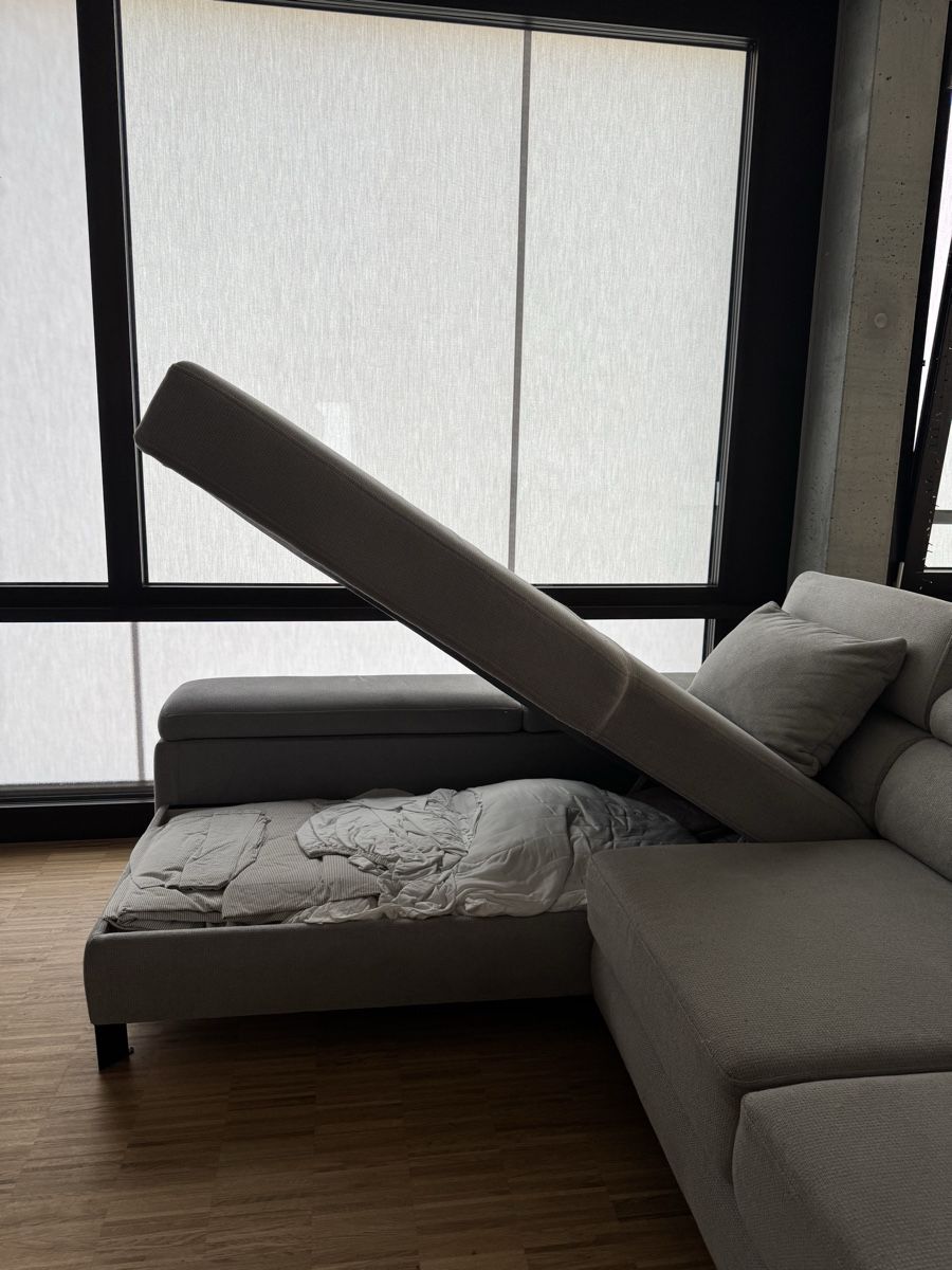 Divani: Ecksofa grau mit Schlaffunktion und Bettkasten Grösse L – Usato da Rudolfstetten venduto da flo_pc99 3