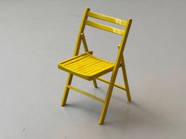 Klappstuhl aus Holz in gelb, 1960er Jahre