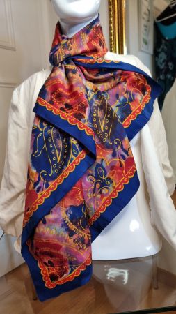 Schöner Tuch Schal Paisleymuster bunt Vintage 90er