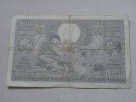 Belgische 100 Francs / 20 Belgas 1942, Top Zustand!