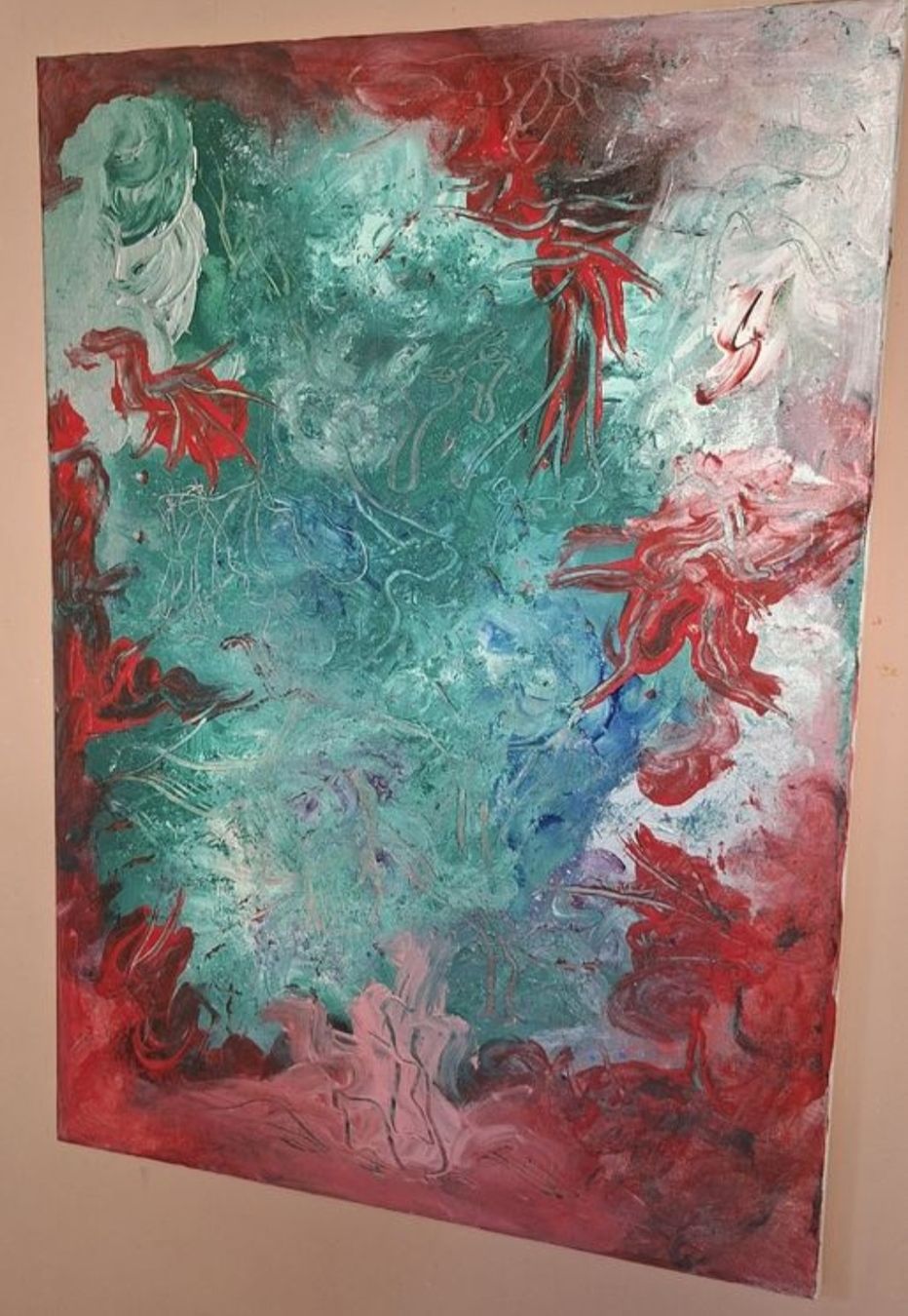 Dipinti: Gemälde " Lebensfeuer " handmade 50×70 – Nuovo (secondo la descrizione) da Riehen venduto da Steinbock1970 1