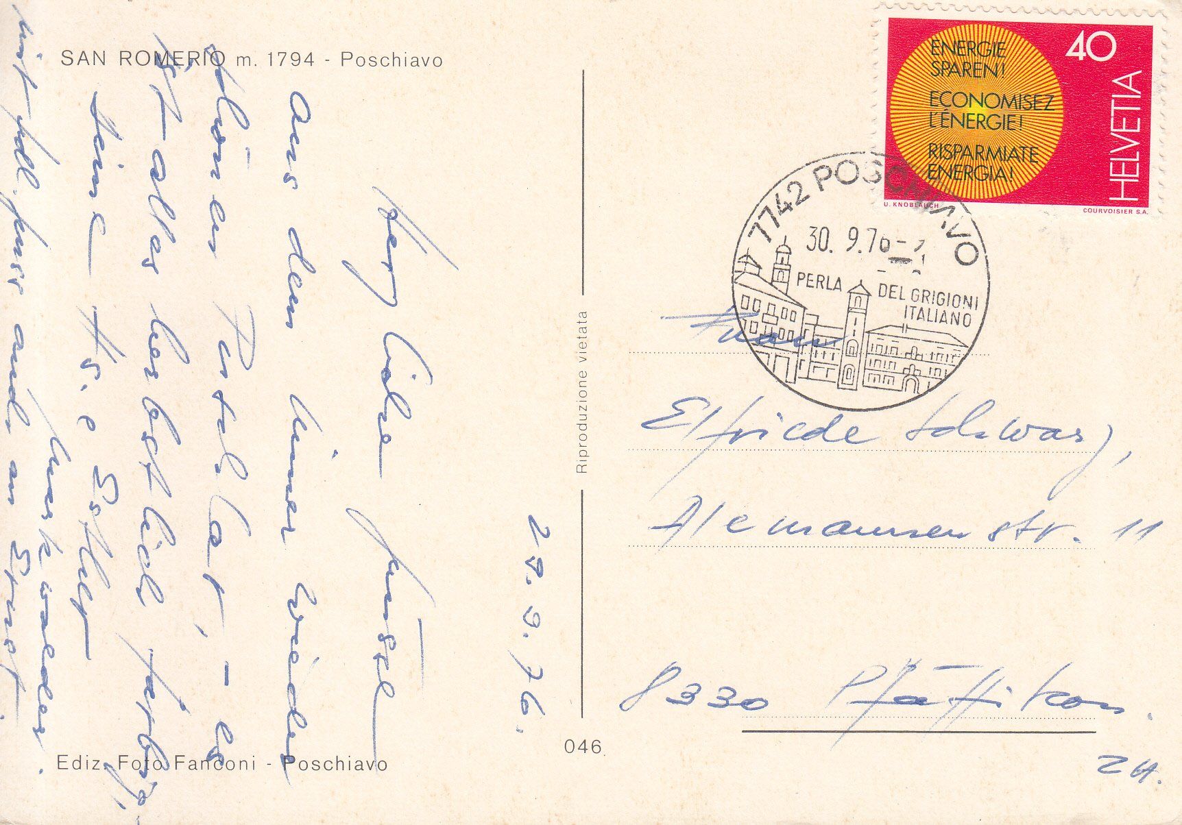 Ansichtskarten: San Romerio 1976 – Gebraucht aus Bürglen TG von StampGraf 1