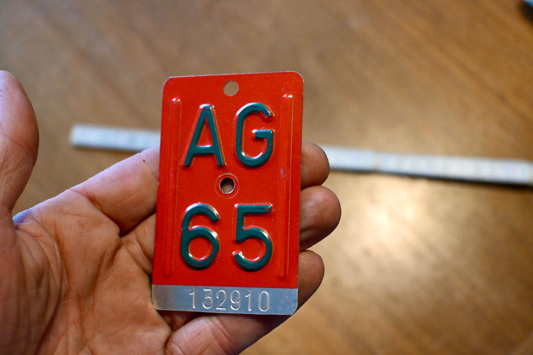 Schilder: Velonummer AG von 1965 - Aargau - AG 65 – Gebraucht aus Pfaffhausen von mono_rec 4