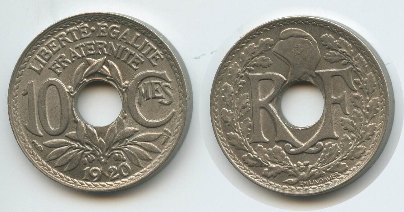 Tutti le monete: 10 Centimes Frankreich 1920 – Usato da Kriens venduto da TSCH1