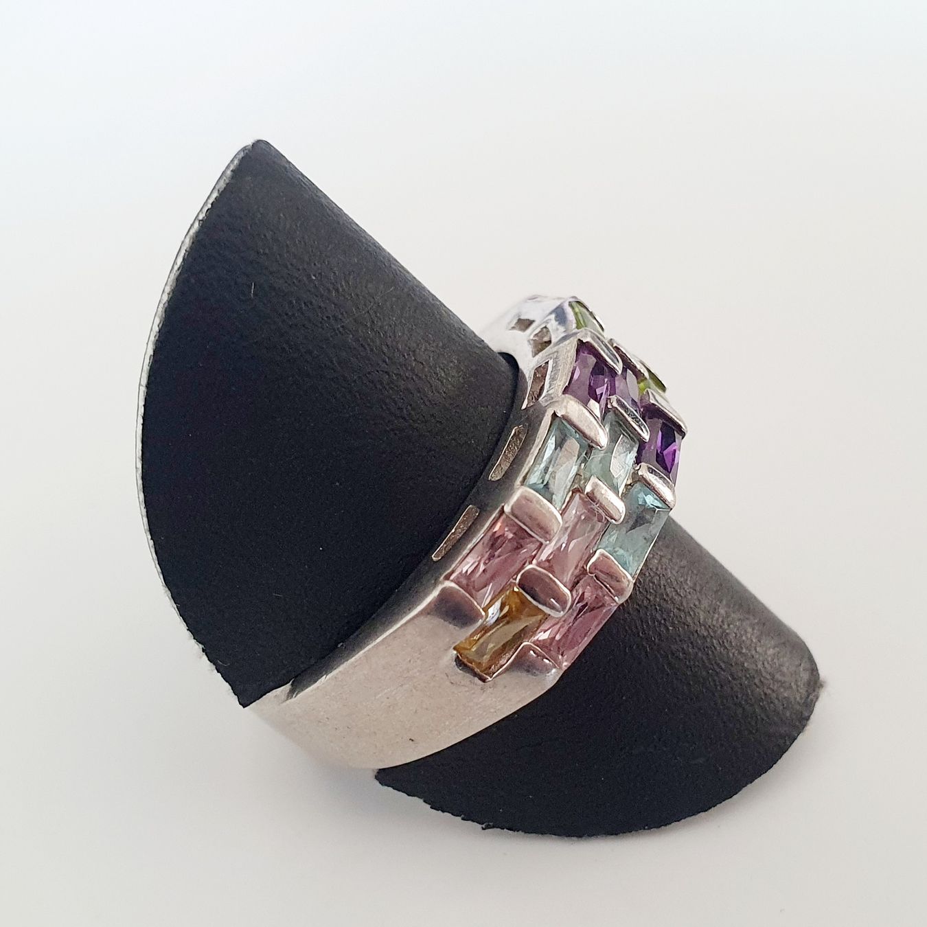 Anelli: Silberring 925 mit bunten Steinen, Grösse 19.3 mm, – Usato da Kreuzlingen venduto da Wunderkiste123 3