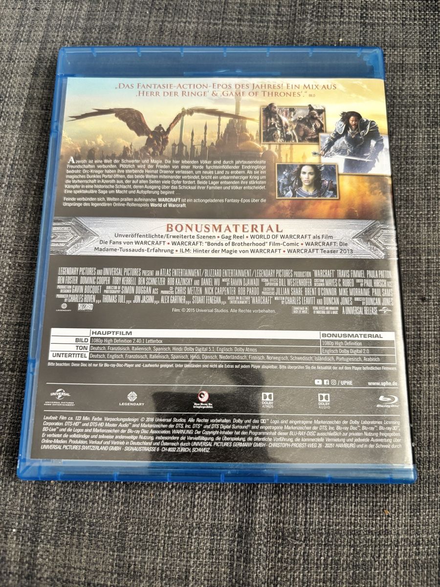 Tutti i DVDs: Warcraft The Beginning - Blu-ray – Usato da Luzern venduto da Armastra 1