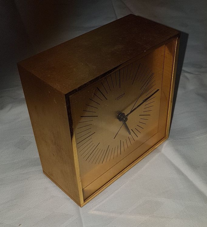 Pendule Kiplé/Keple Des Années 70 - Hauteur 30 Cm - Noir Et Argent Aluminium Brossé - Très Bon état
