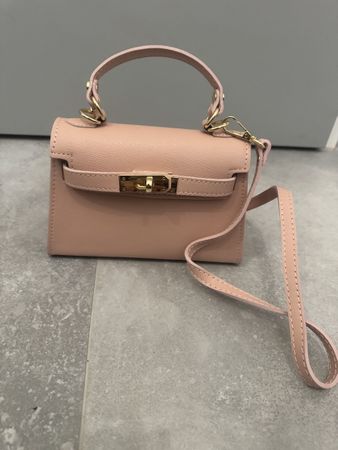 Sac à main cuir rose poudré