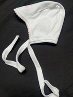 Süsses Baby Mützchen Gr. 39 weiss rosa Stickerei Bärenmotiv