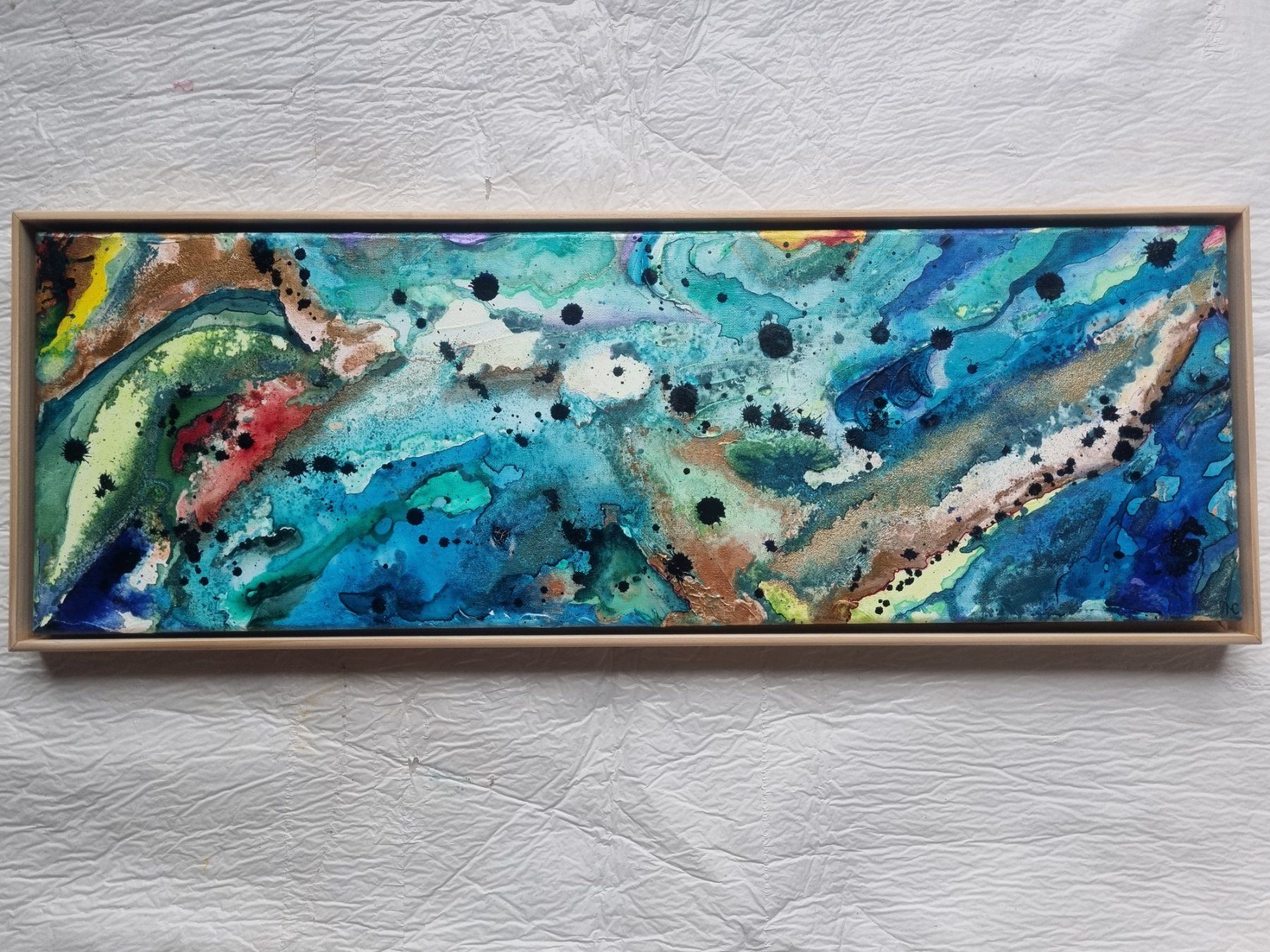 Gemälde: Abstraktes Gemälde auf Leinwand 60x20cm – Neu und originalverpackt aus Walenstadtberg von NC_IDEENwerkstatt