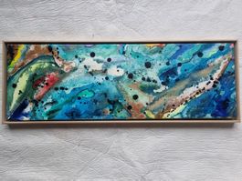 Abstraktes Gemälde auf Leinwand 60x20cm