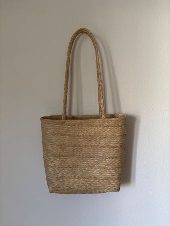 Strohtasche geflochten beige guter Zustand ca 35 cm