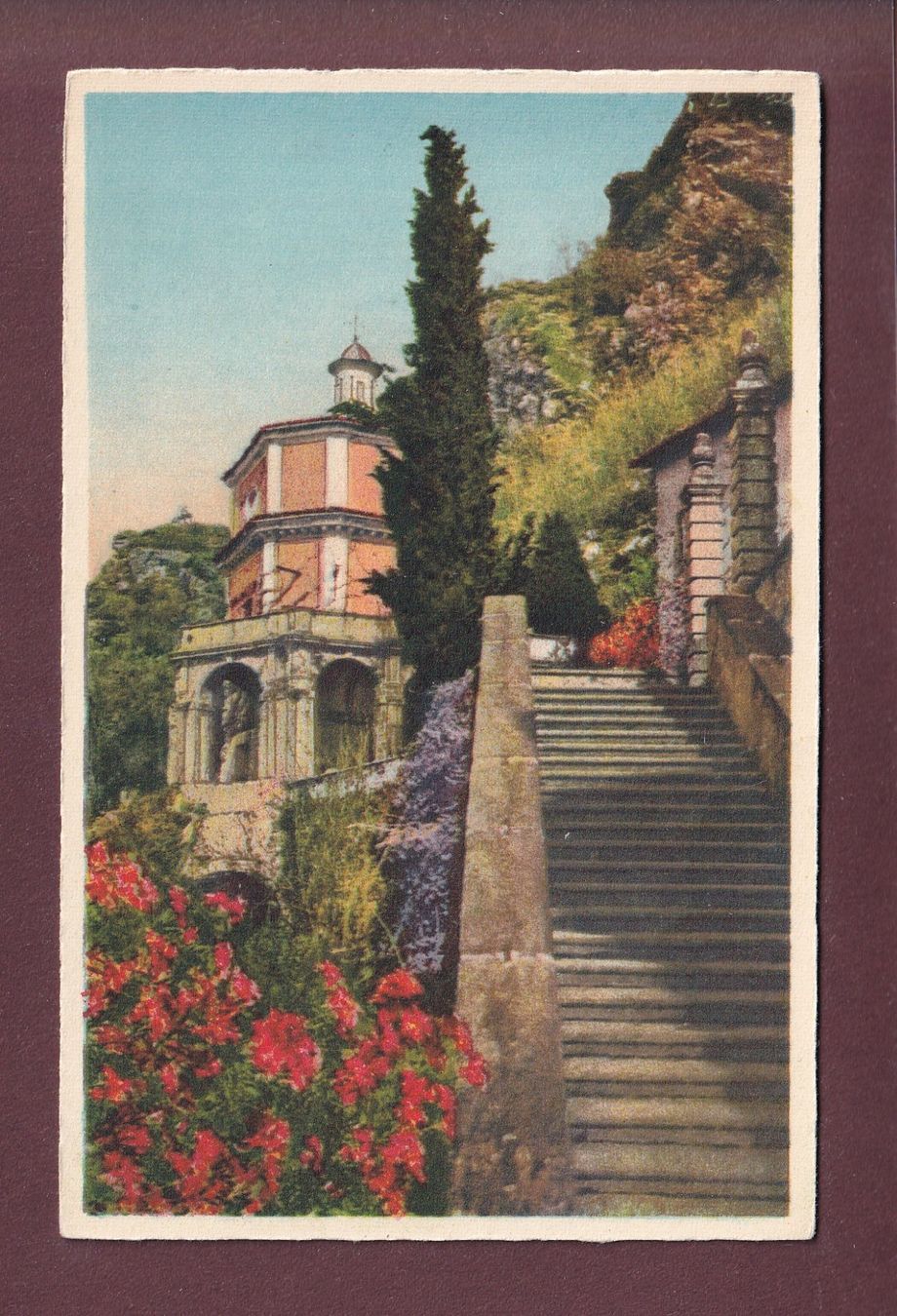 Ansichtskarten: MORCOTE - Salita alla Chiesa – Gebraucht aus Pully von nicecards