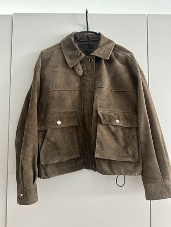 Zara suede jacket size S, khaki