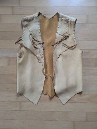 Gilet (Weste) aus Leder, Indianerstyle, mit Fransen