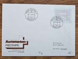 ATM 6 auf FDC  (Kat 15.--) ab 1.50