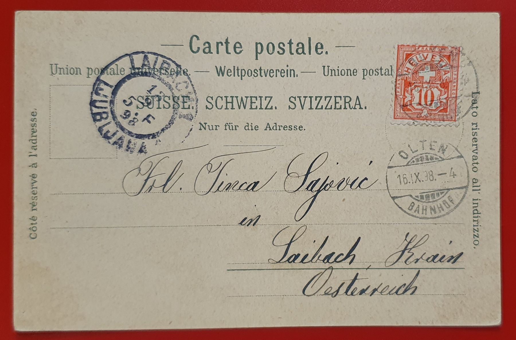 Cartoline postali: Gruss aus Olten 1898 – Usato da Kreuzlingen venduto da Rschweiz1 1