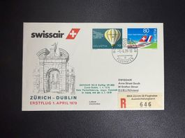 Swissair Erstflugbrief Zürich-Dublin 1979