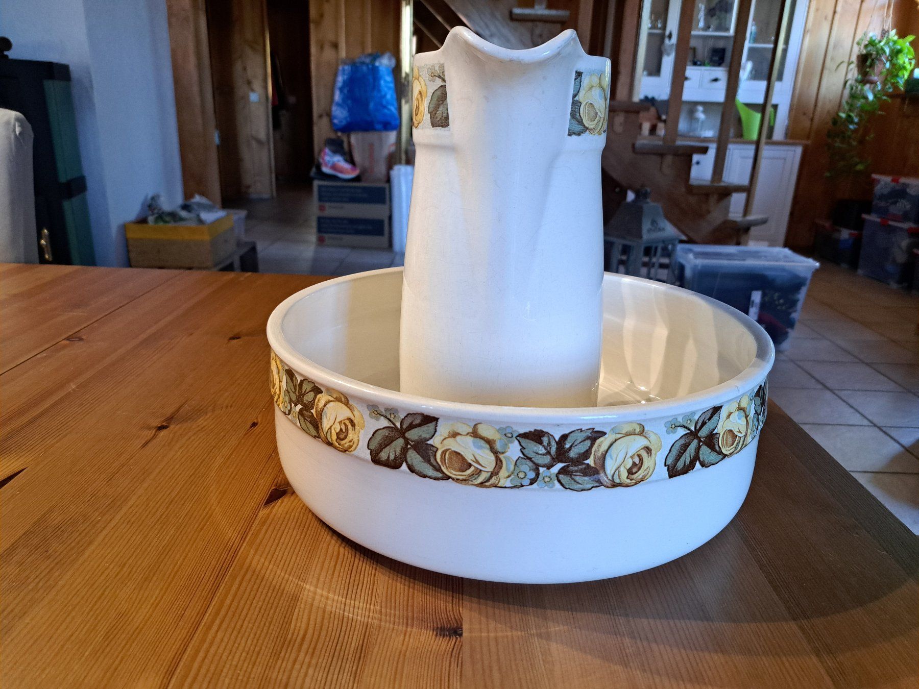 Villeroy & Boch Ciotole: Antikes Waschset mit Rosenmuster - Villeroy & Boch – Usato da Schnottwil venduto da Boere69 1