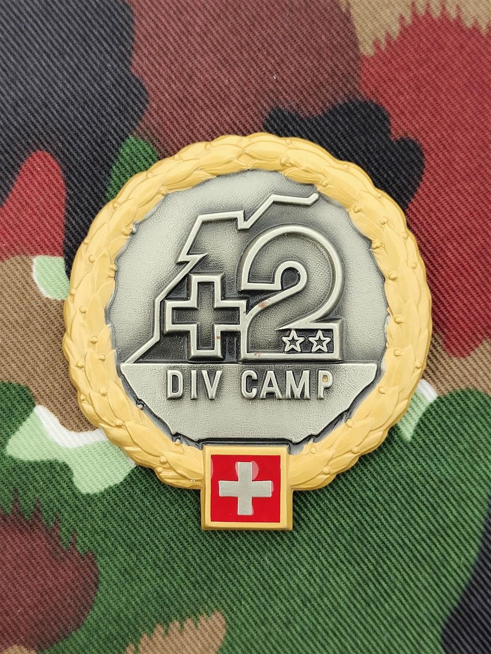 Placchette & Badge: Béretemblem Felddivision 2 Goldkranz V1 – Usato da Bauma venduto da SwissMilitaria