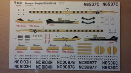 DECALS AVION DC 6  / AUFKLEBER FLUGZEUG DC 6 1:144