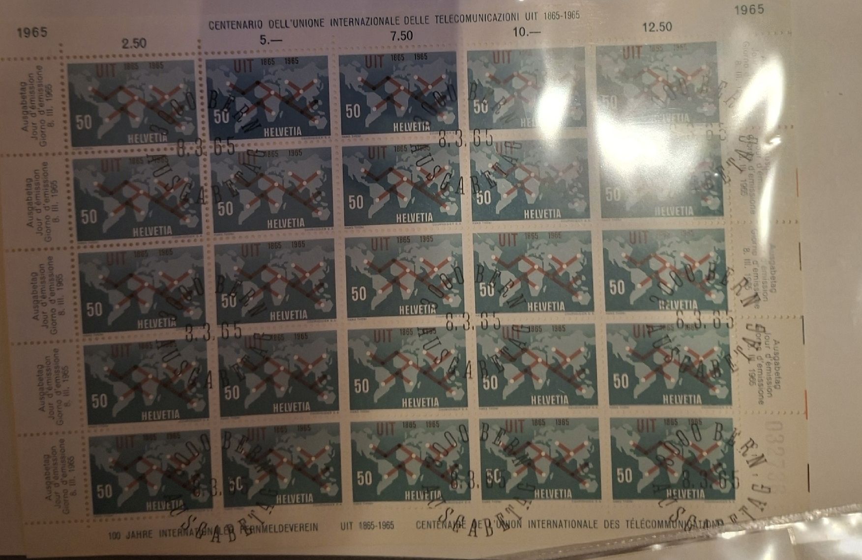 Tutti i francobolli: Bogenserie 1965 ET – Usato da Balgach venduto da SIMEON27 3