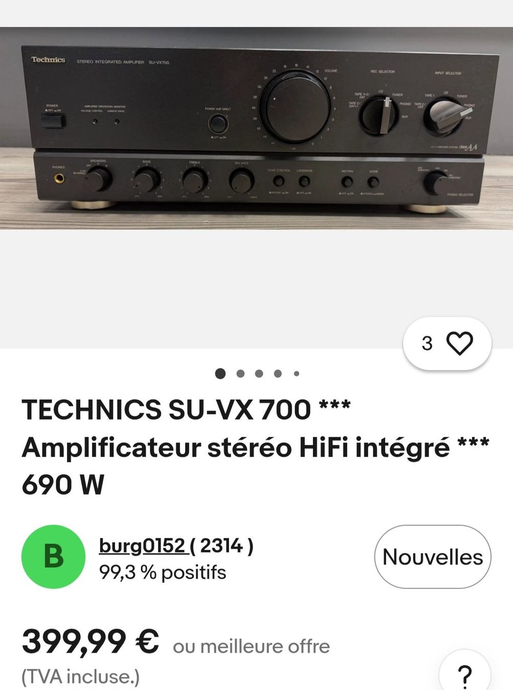 Technics Verstärker: Amplificateur Technics SU VX 700 – Gebraucht aus Pully von Abba70 1