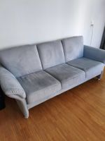 Sofa 3-Sitzer blau-grau Rauleder gebraucht