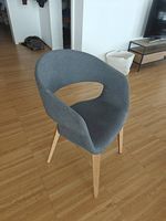 4x Moderne Esszimmerstühle grau / Holz (Skandi-Design)